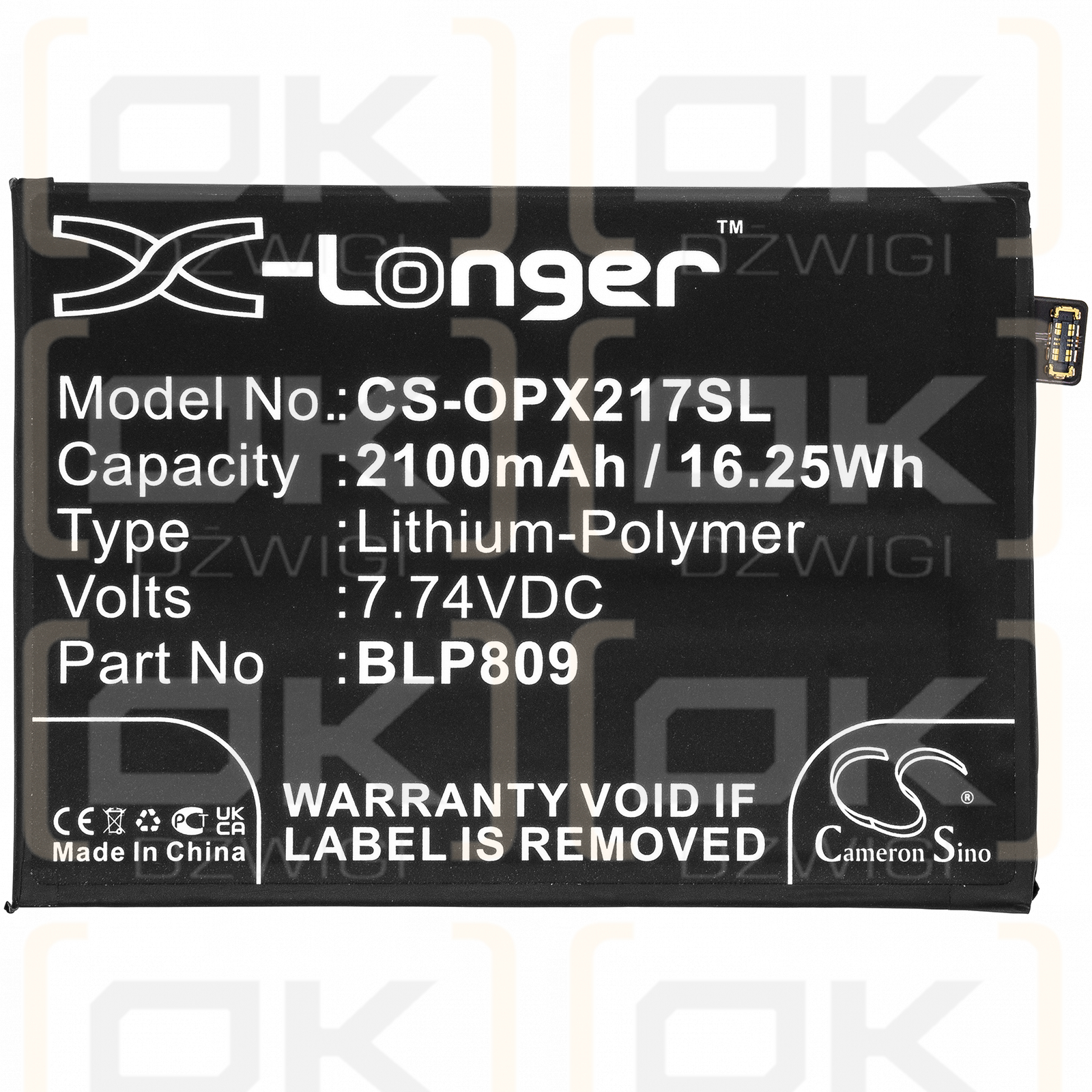 OPPO RMX2173 / BLP809 2100 mAh Li-Polymer 7,74 V (Cameron Sino)