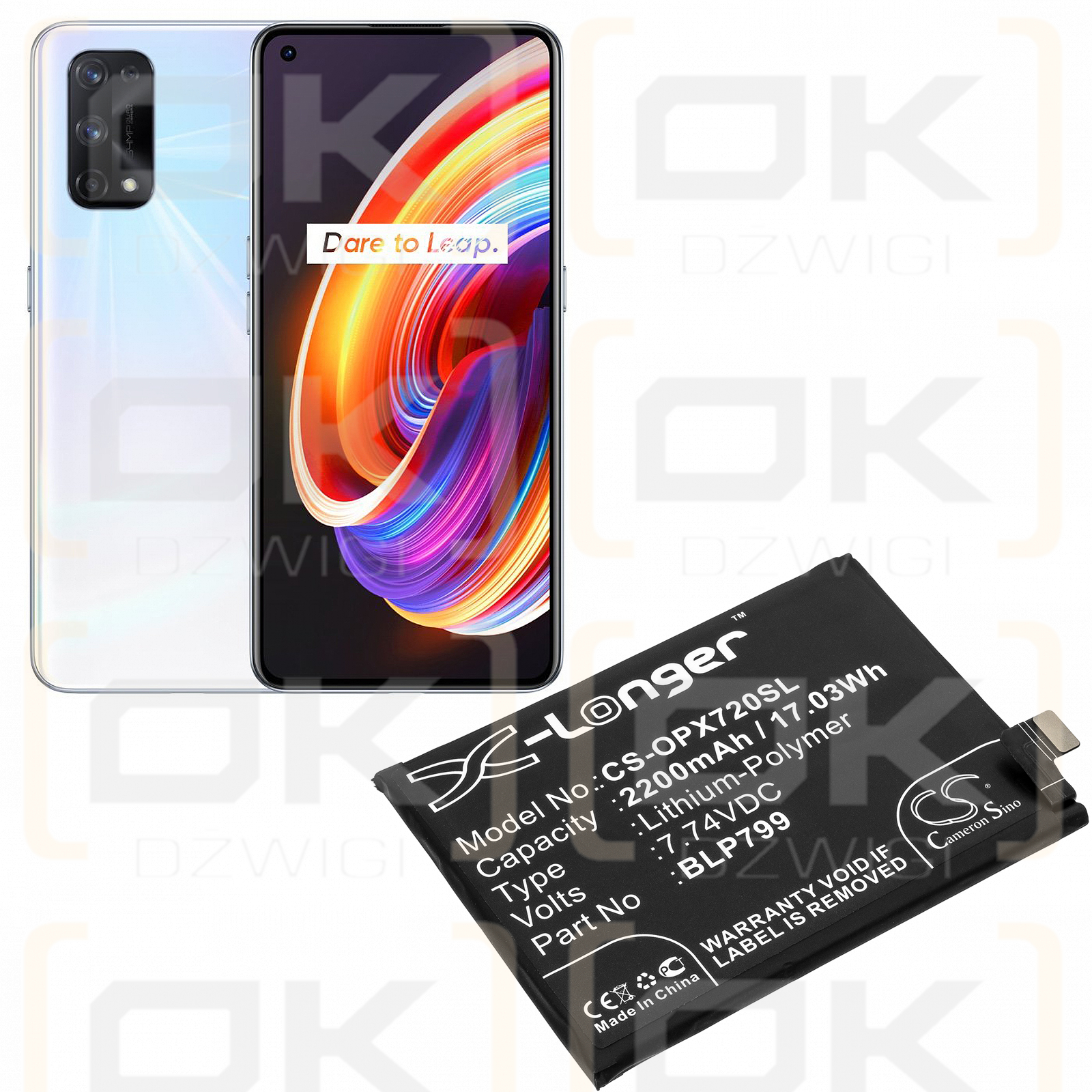 OPPO V1938A / BLP799 2200 mAh Li-Polymer 7,74 V (Cameron Sino)