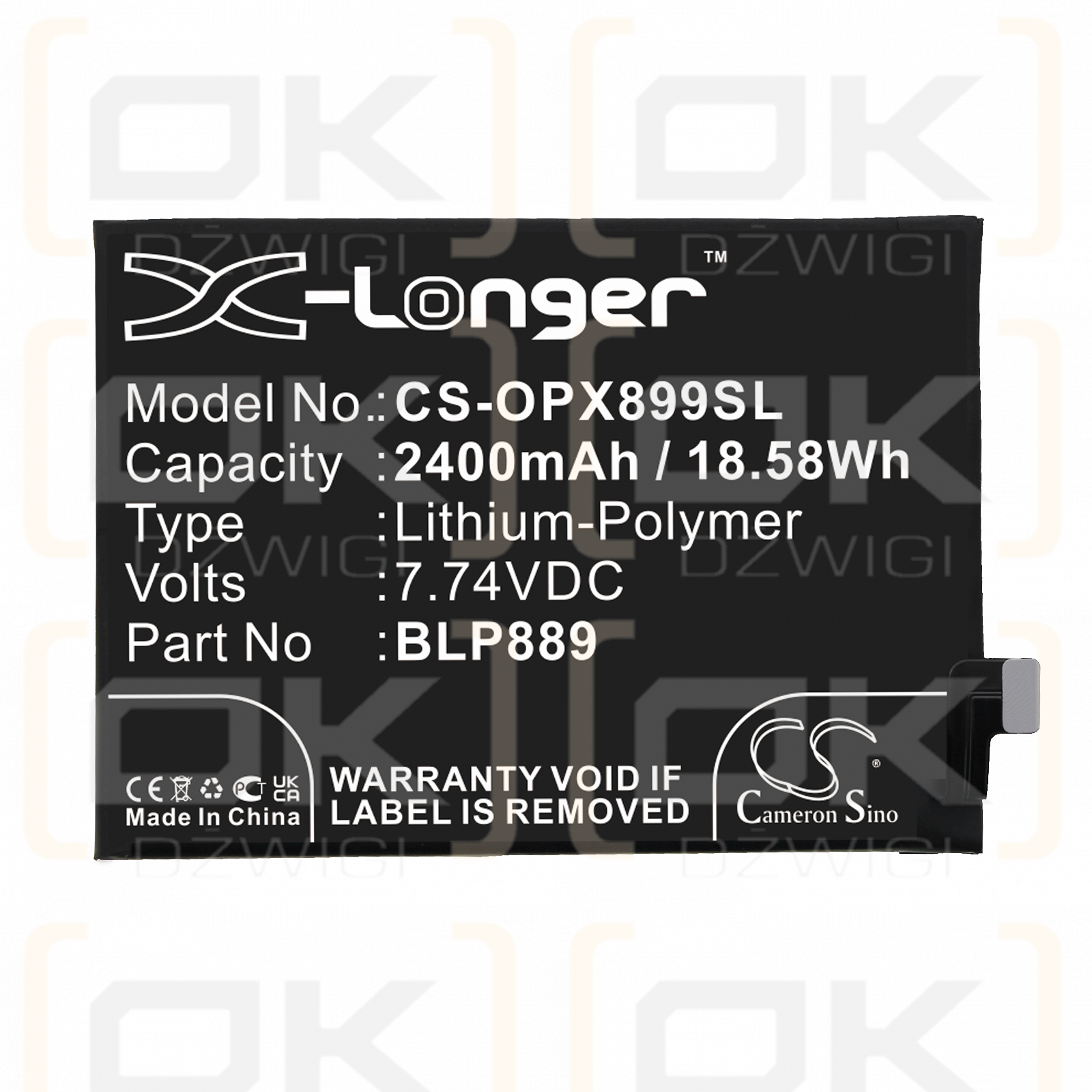 OPPO CPH2305 / BLP889 2400 mAh Li-Polymer 7,74 V (Cameron Sino)