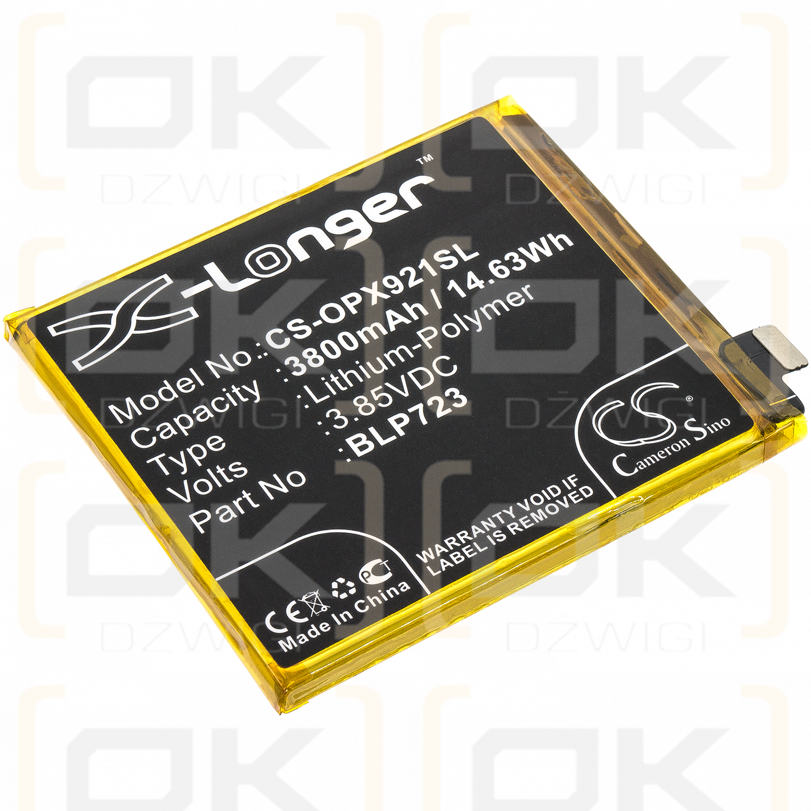 OPPO RMX1921 / BLP723 3800 mAh Li-Polymer 3,85 V (Cameron Sino)