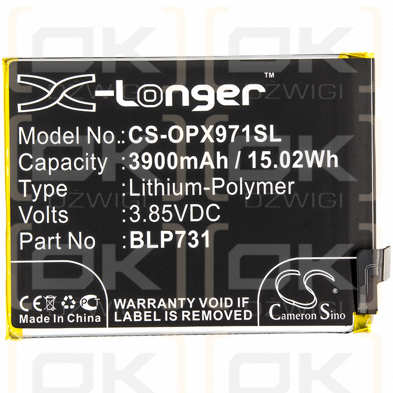 OPPO RMX1971 / BLP731 3900 mAh Li-Polymer 3,85 V (Cameron Sino)