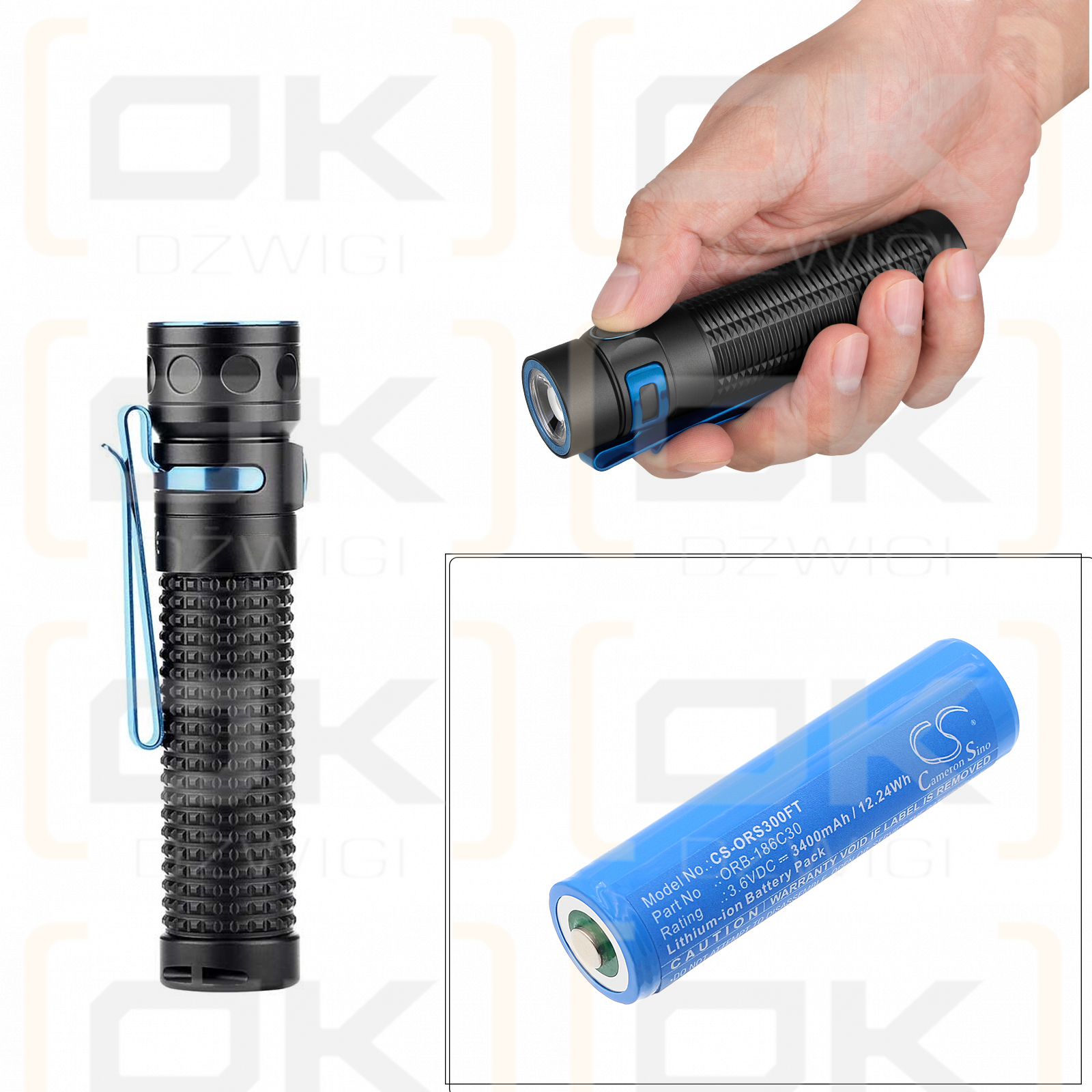 Olight Warrior MINI II / ORB-186C30 3400mAh Li-ion 3.6V (Cameron Sino)