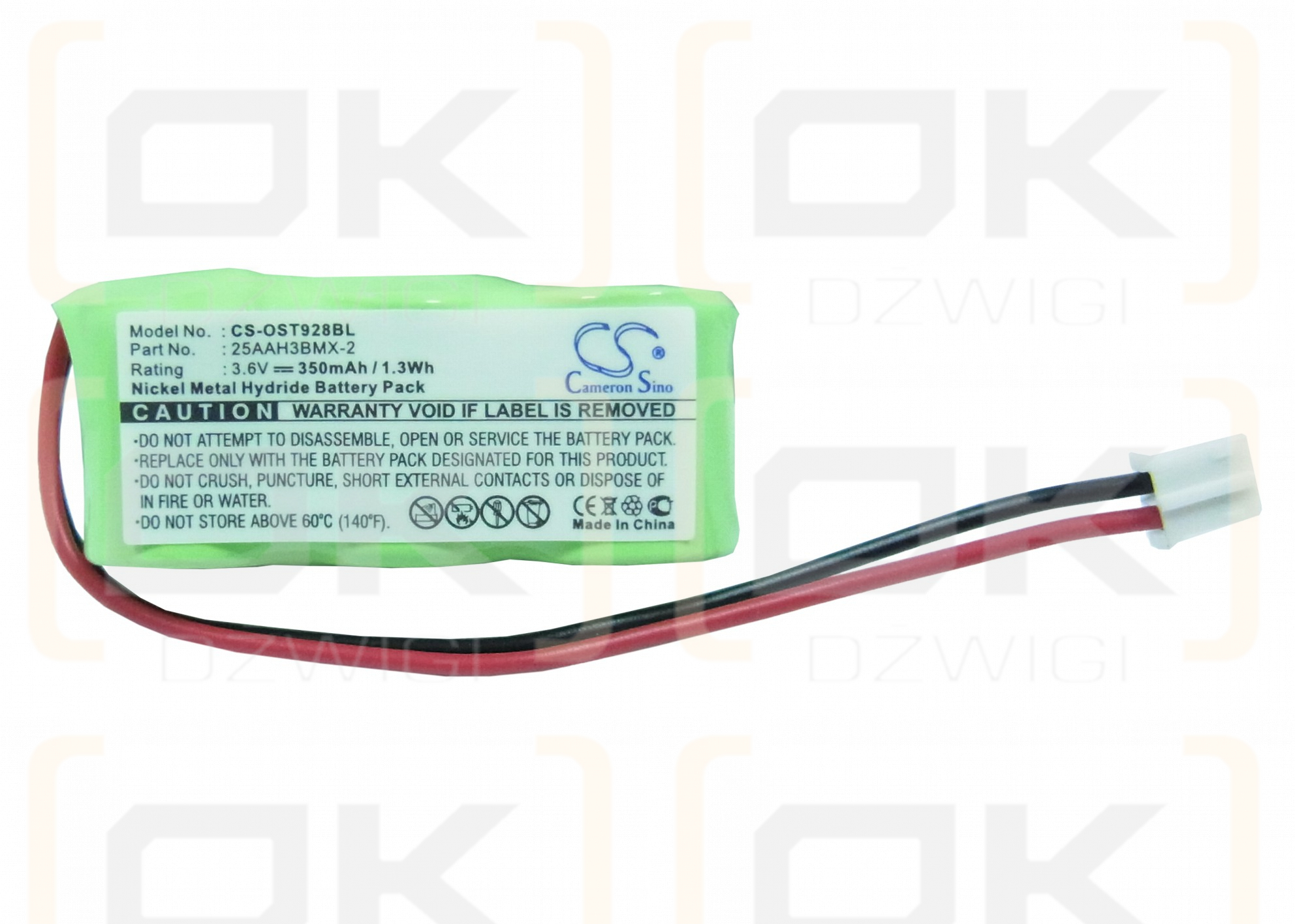 Oregon Scientific STR918 / 25AAH3BMX-2 350mAh Ni-MH 3.6V (Cameron Sino)