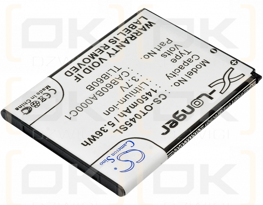 Alcatel ADR3045 / CAB60BA000C1 1450 mAh Li-Ion 3,7 V (Cameron Sino)