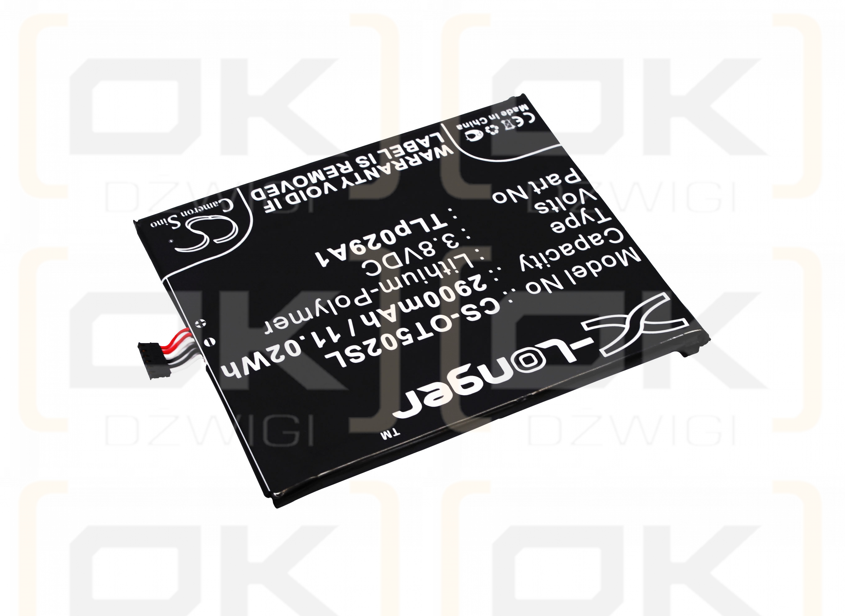 Alcatel OT-5025D / TLp029A1 2900 mAh Li-Polymer 3.8 V (Cameron Sino)