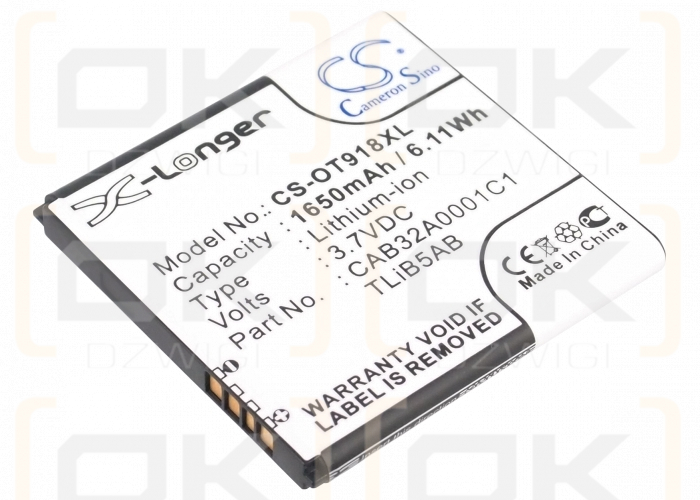 Alcatel Y853 / CAB32A0001C1 1650 mAh Li-Ion 3,7 V (Cameron Sino)