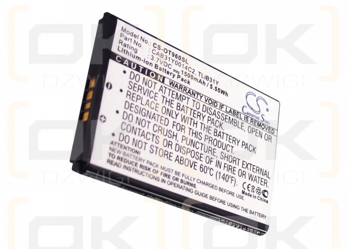 Alcatel OT-995s / CAB31Y0014C2 1500 mAh Li-Ion 3,7 V (Cameron Sino)