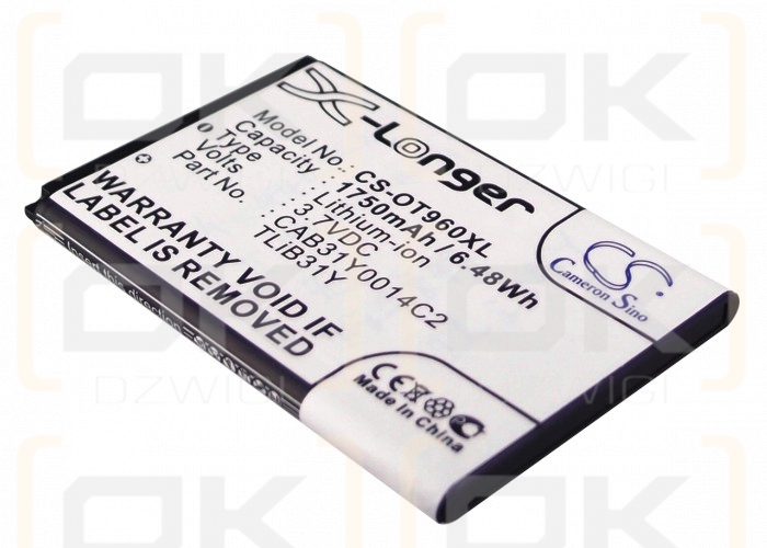 Alcatel OT-995s / CAB31Y0014C2 1750 mAh Li-Ion 3,7 V (Cameron Sino)