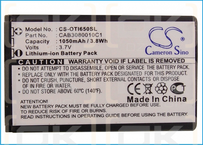 Alcatel OT-I650 / CAB3080010C1 1050 mAh Li-Ion 3,7 V (Cameron Sino)