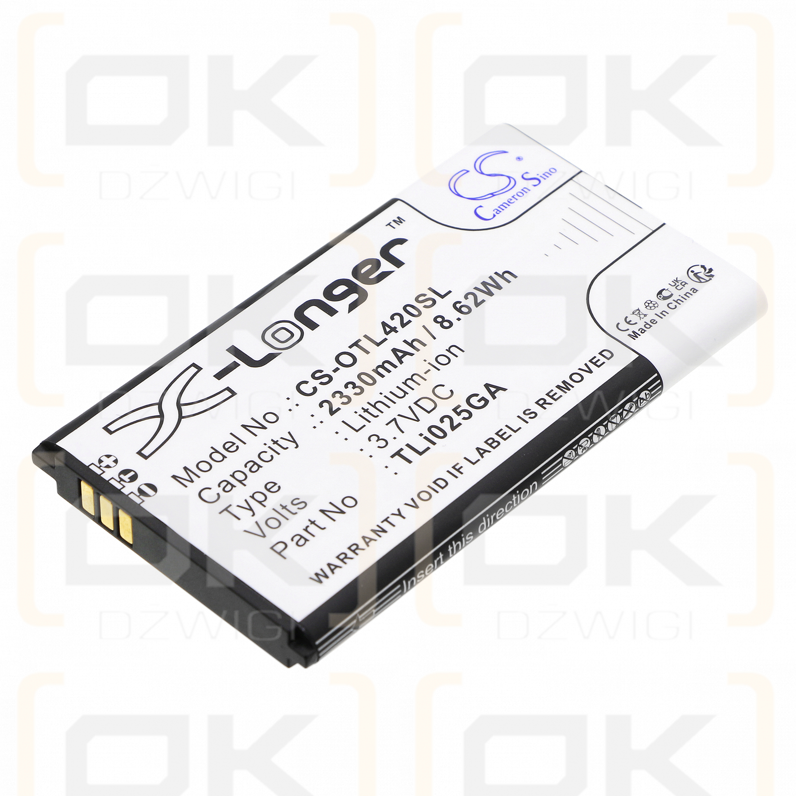 Alcatel MW42LM / TLi025GA 2330 mAh Li-Ion 3,7 V (Cameron Sino)