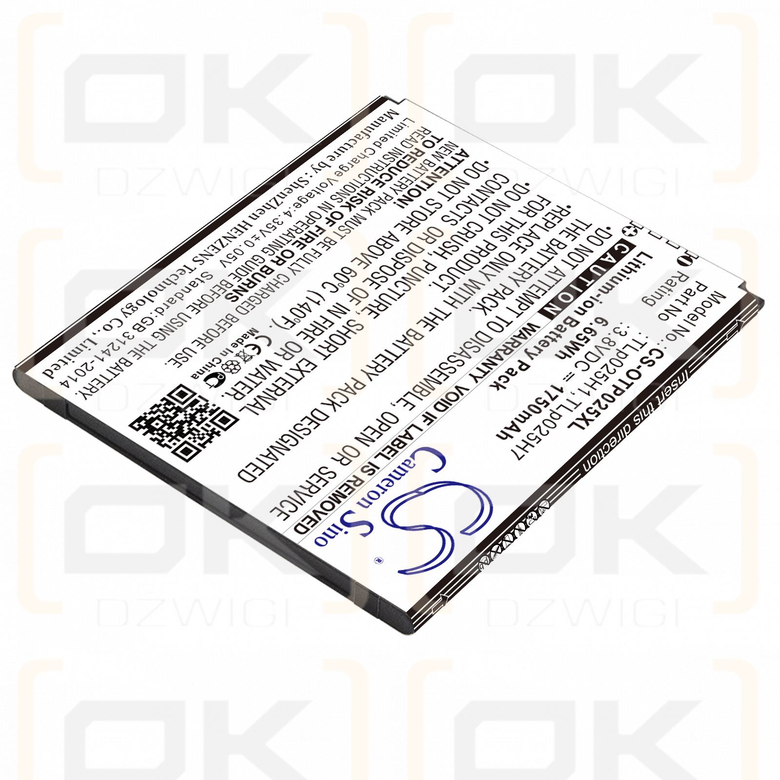 Alcatel OT-5051D / TLp025H1 1750 mAh Li-Ion 3,8 V (Cameron Sino)