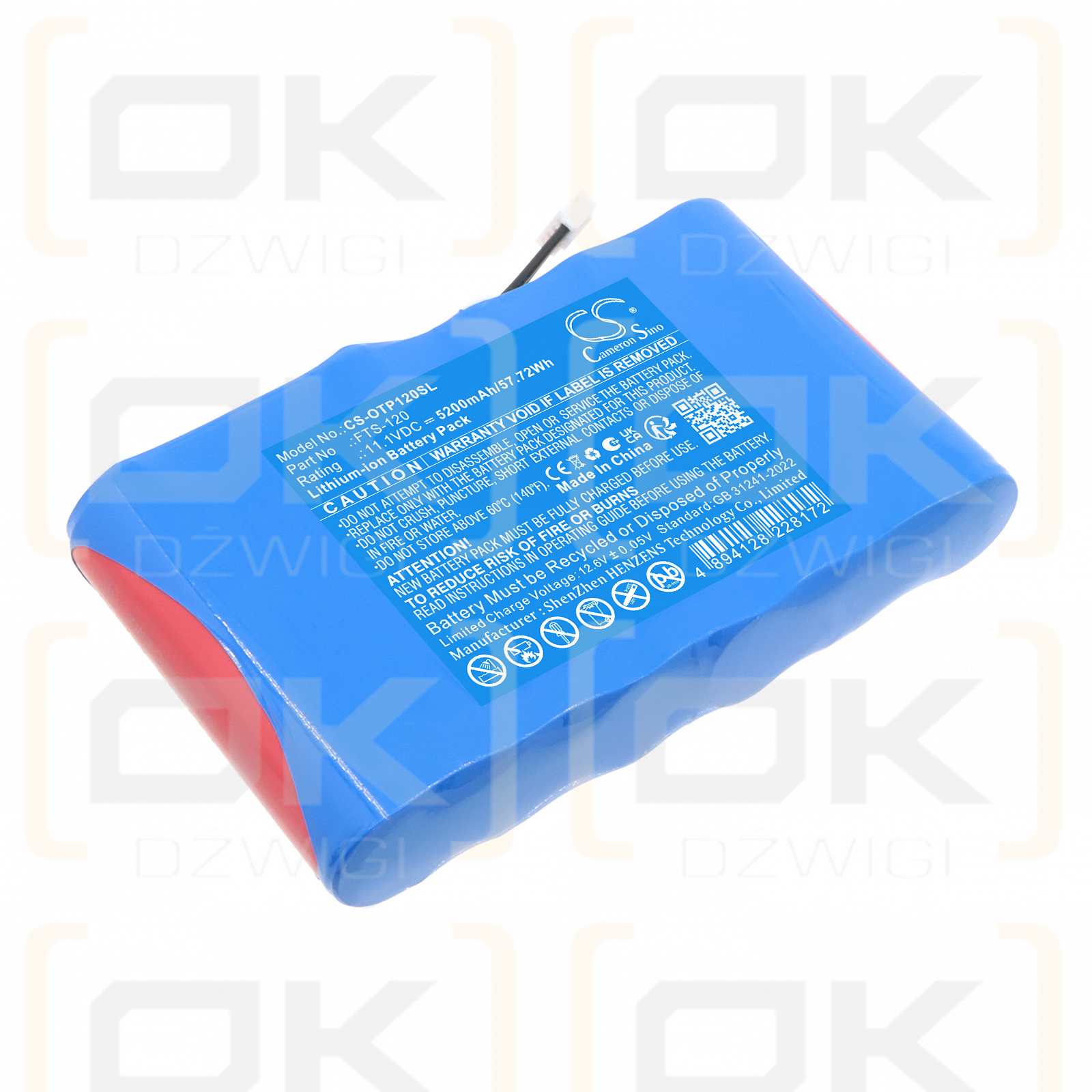 Bateria zamienna do OPWILL PFS-120 / FTS-120 5200 mAh Li-ion 11.1 V (Cameron Sino)