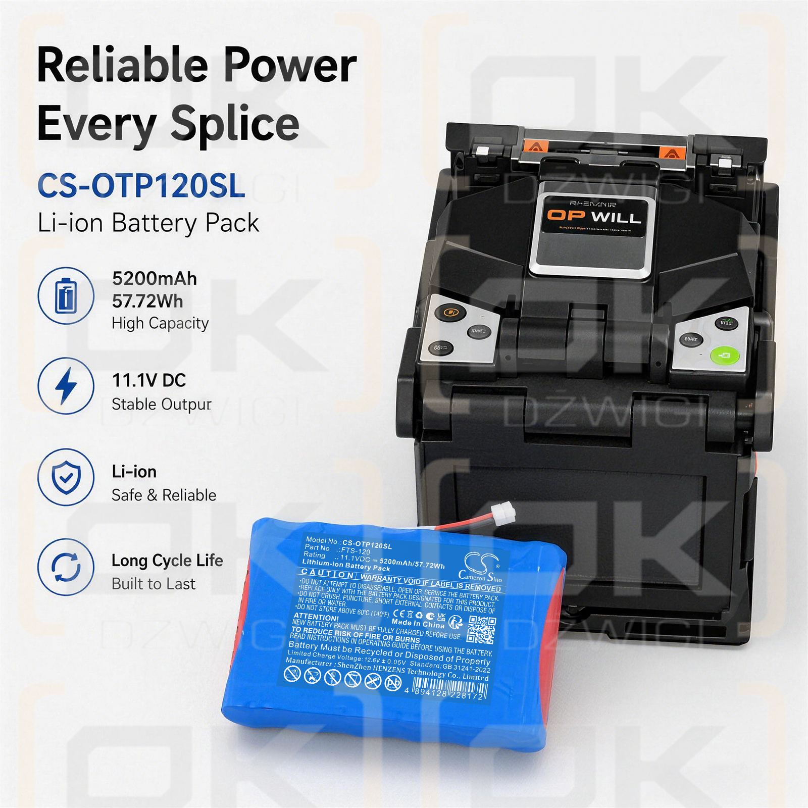 Bateria zamienna do OPWILL PFS-120 / FTS-120 5200 mAh Li-ion 11.1 V (Cameron Sino)