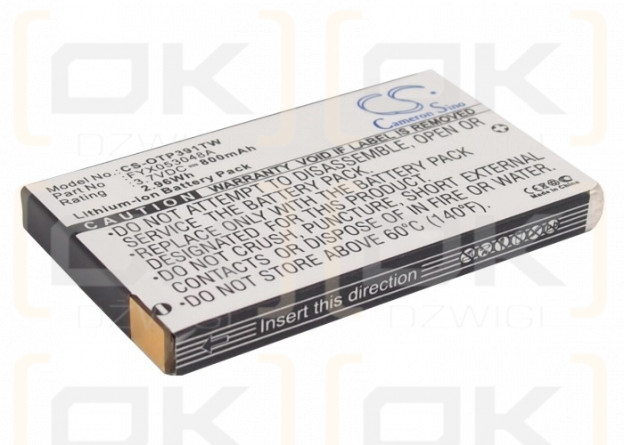 Batería Oregon Scientific TP393 / FYX053048A de iones de litio de 800 mAh y 3,7 V (Cameron Sino)