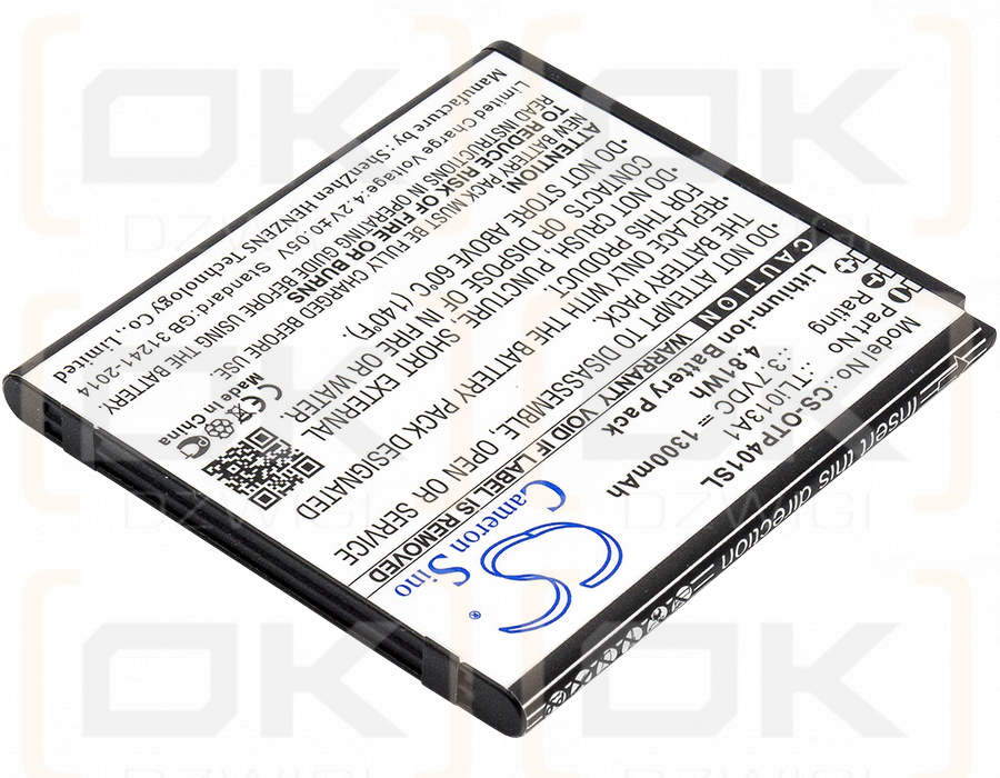 Alcatel OT-4017X / TLi013A1 1300 mAh Li-Ion 3,7 V (Cameron Sino)