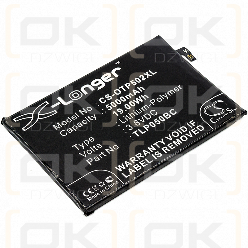 Alcatel 5023F / TLP050BC 5000 mAh Li-Polymer 3,8 V (Cameron Sino)