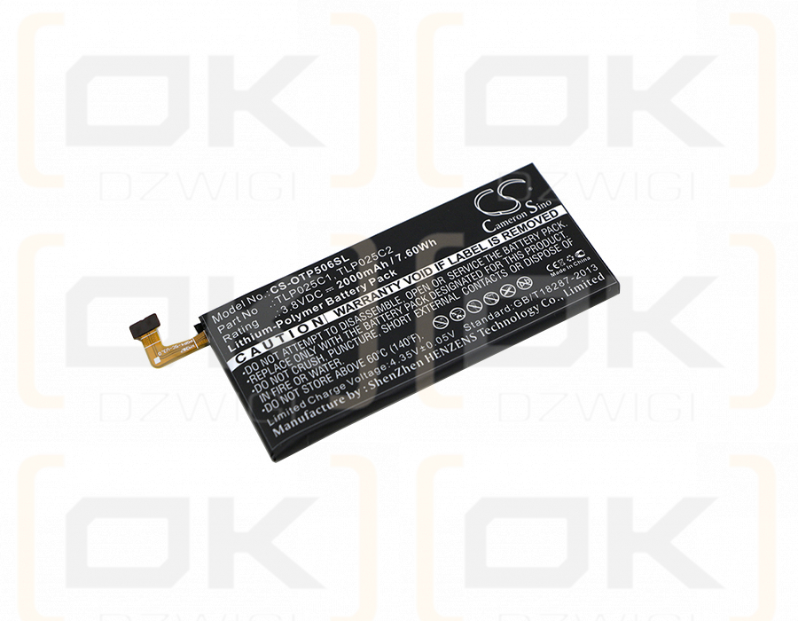 Alcatel OT-5056W / TLP025C1 2000 mAh Li-Polymer 3,8 V (Cameron Sino)