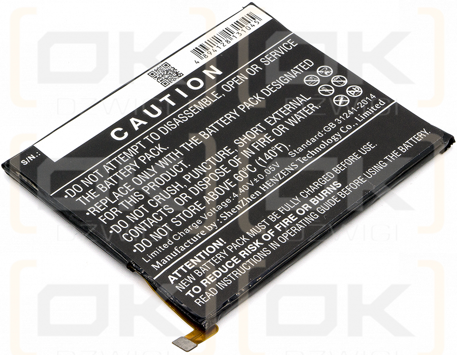 Alcatel A5 LED Dual Sim / TLp027AJ 2800 mAh Li-Polymer 3,85 V (Cameron Sino)