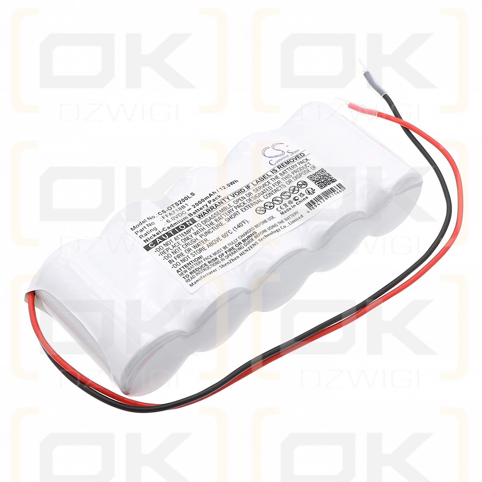 OTIS Emergency power supply ECU 2 / FFA718B1 2000mAh Ni-CD 6.0V (Cameron Sino)