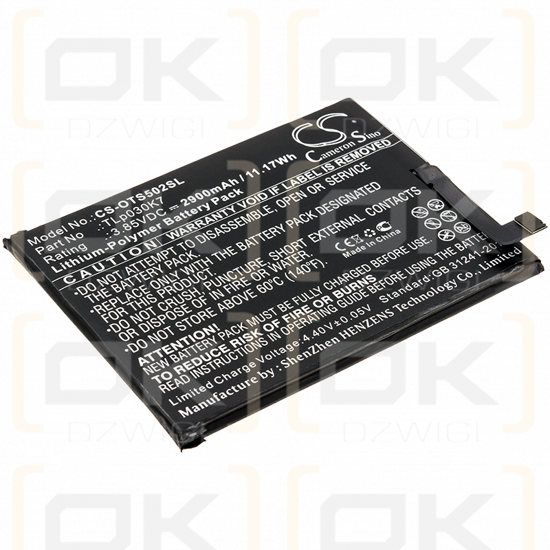 Alcatel OT-5024D / TLp030K7 2900mAh Li-Polymer 3.85V (Cameron Sino)