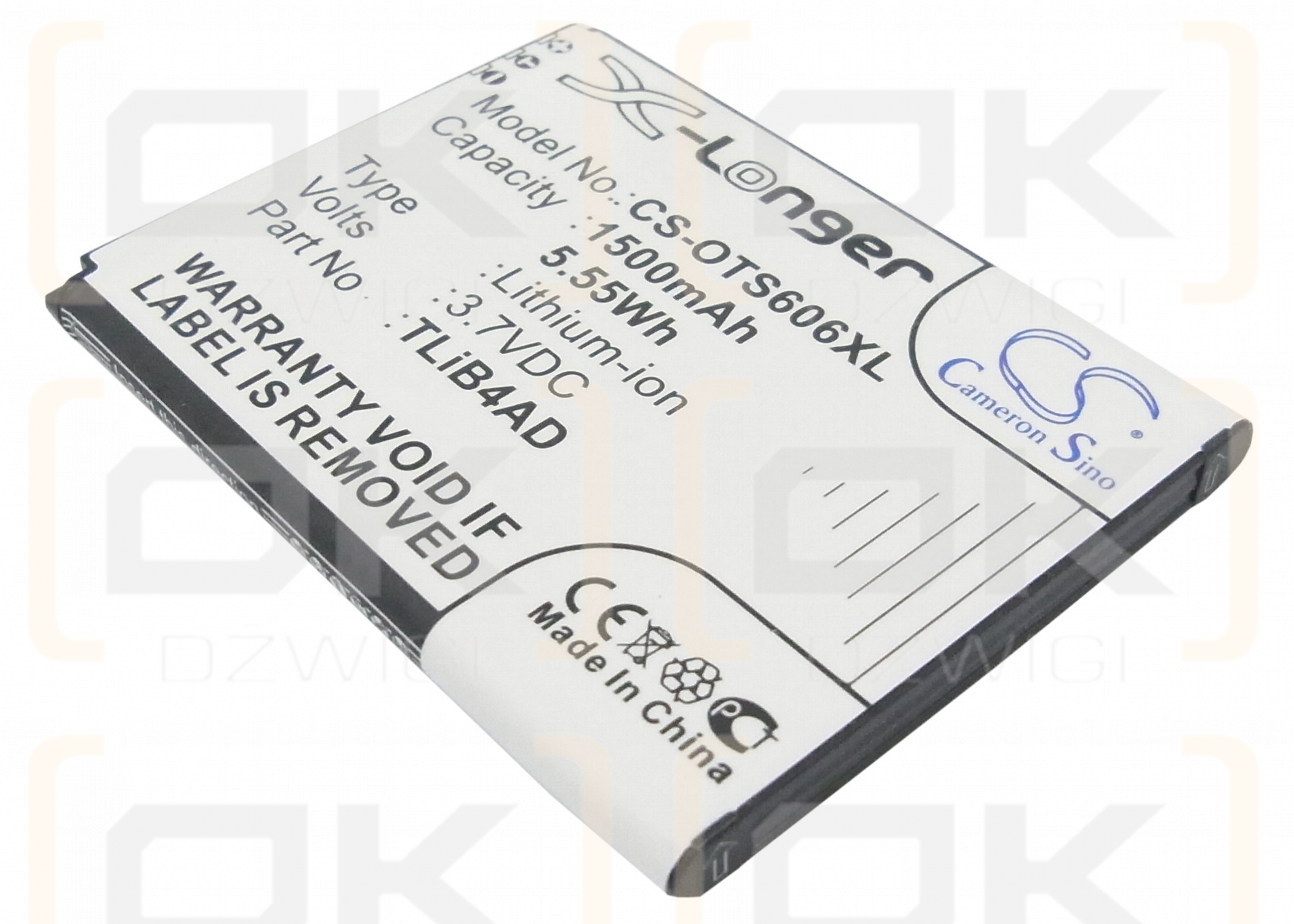 Сменный аккумулятор для Alcatel One Touch View / TLiB4AD 1500 мАч Li-ion 3,7 В (Cameron Sino)