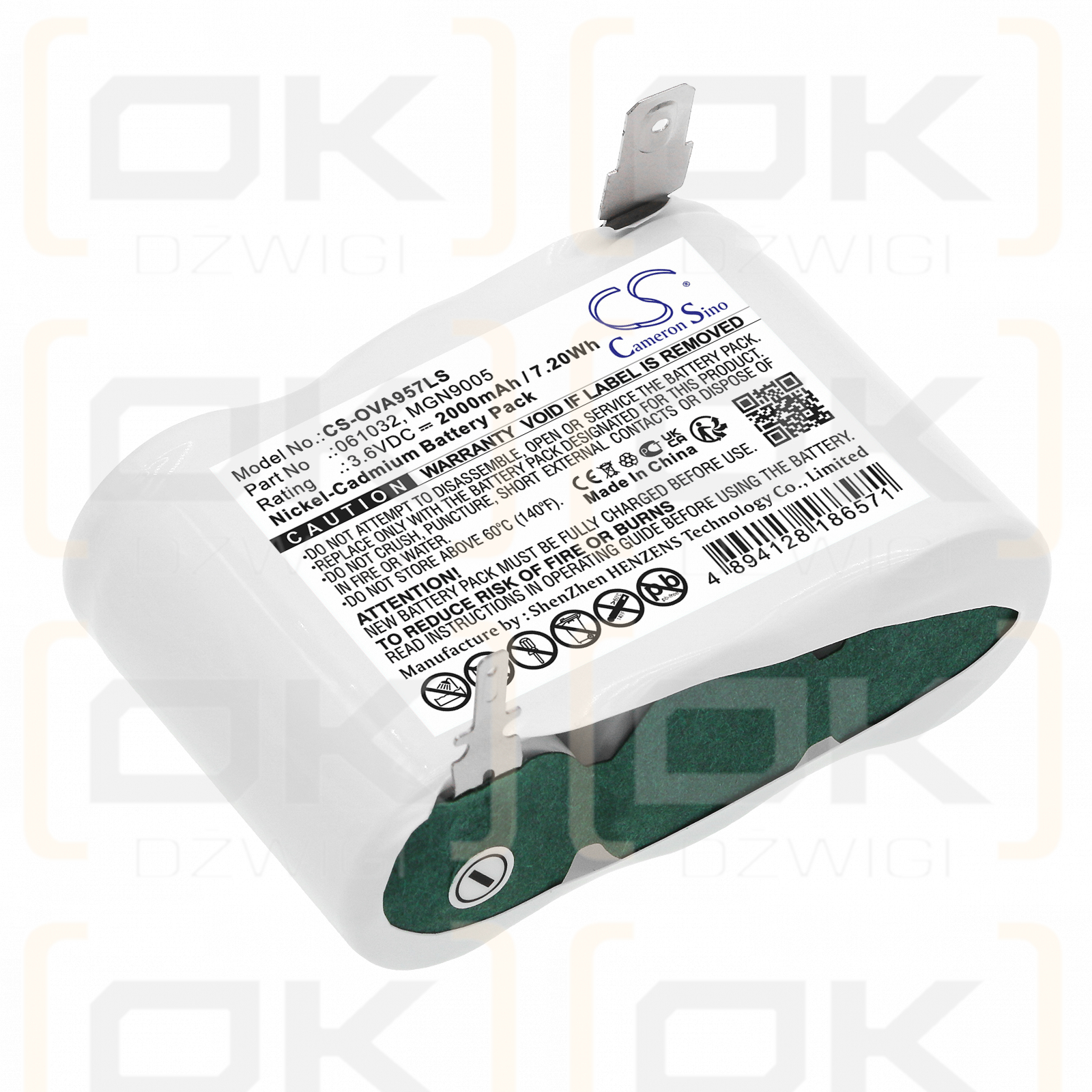 Legrand MXN0043 / 061032 2000 mAh Ni-CD 3,6 V (Cameron Sino)