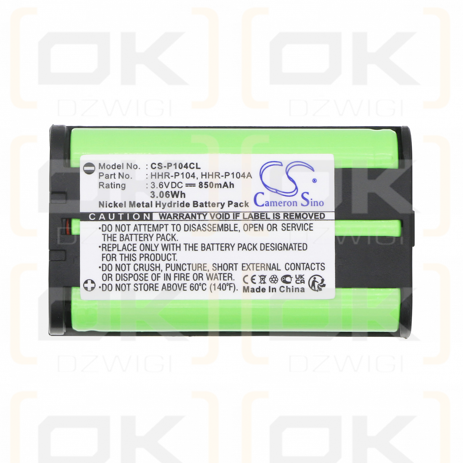 Panasonic KX-TG2356S / HHR-P104 850mAh Ni-MH 3.6V (Cameron Sino)