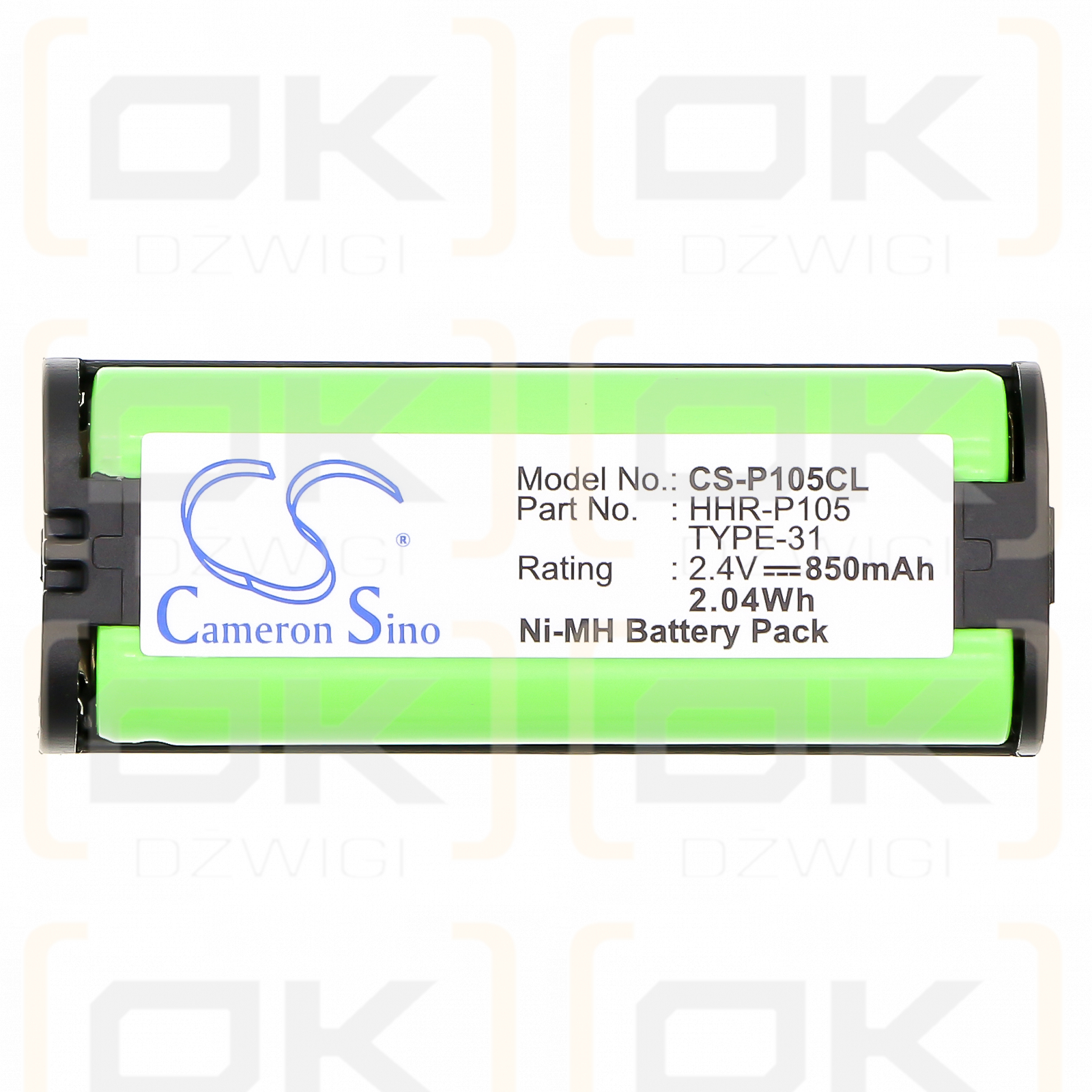 Toshiba DK-T2404-DECT / BT-1009 850mAh Ni-MH 2.4V (Cameron Sino)