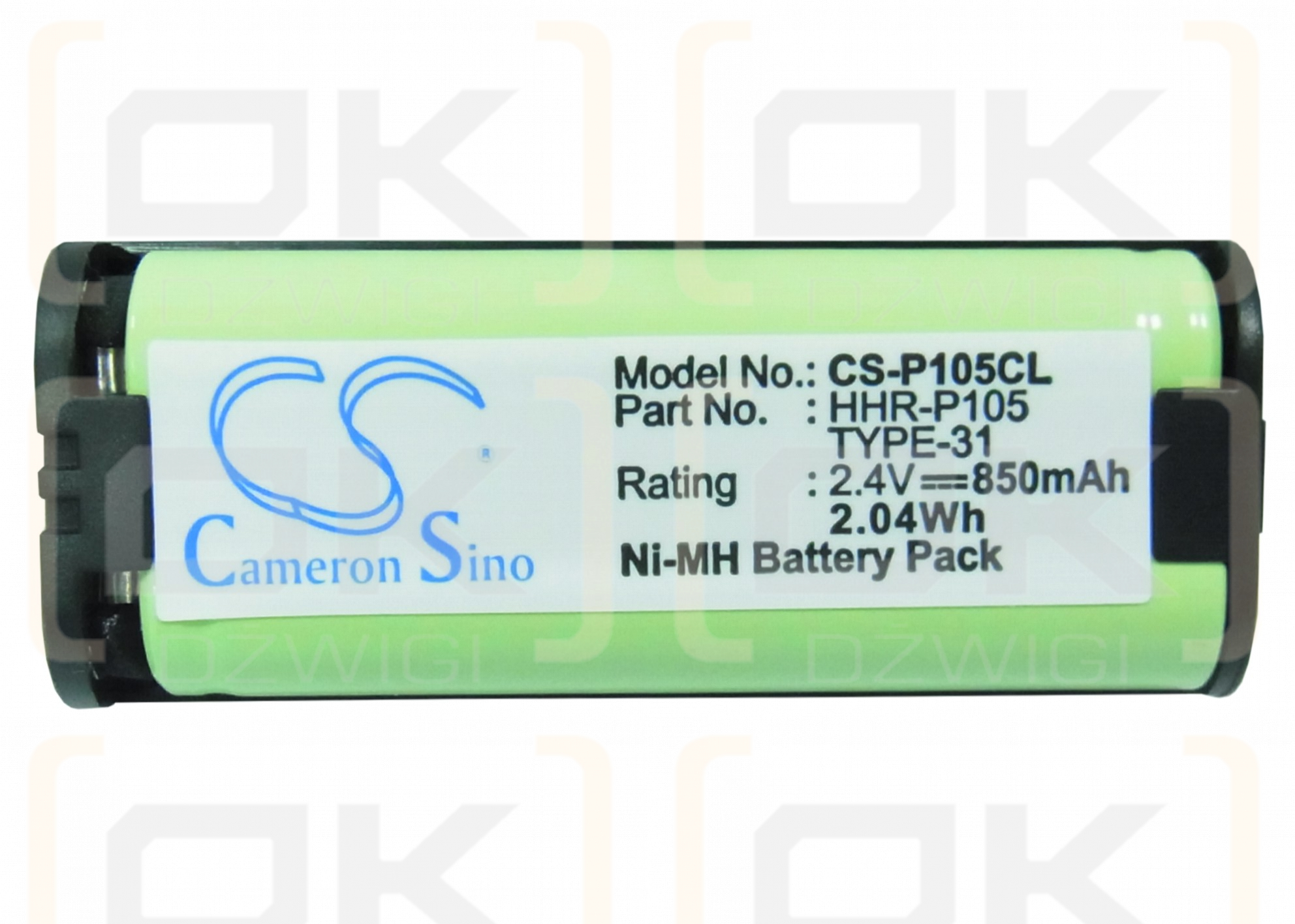 Toshiba DK-T2404-DECT / BT-1009 850mAh Ni-MH 2.4V (Cameron Sino)