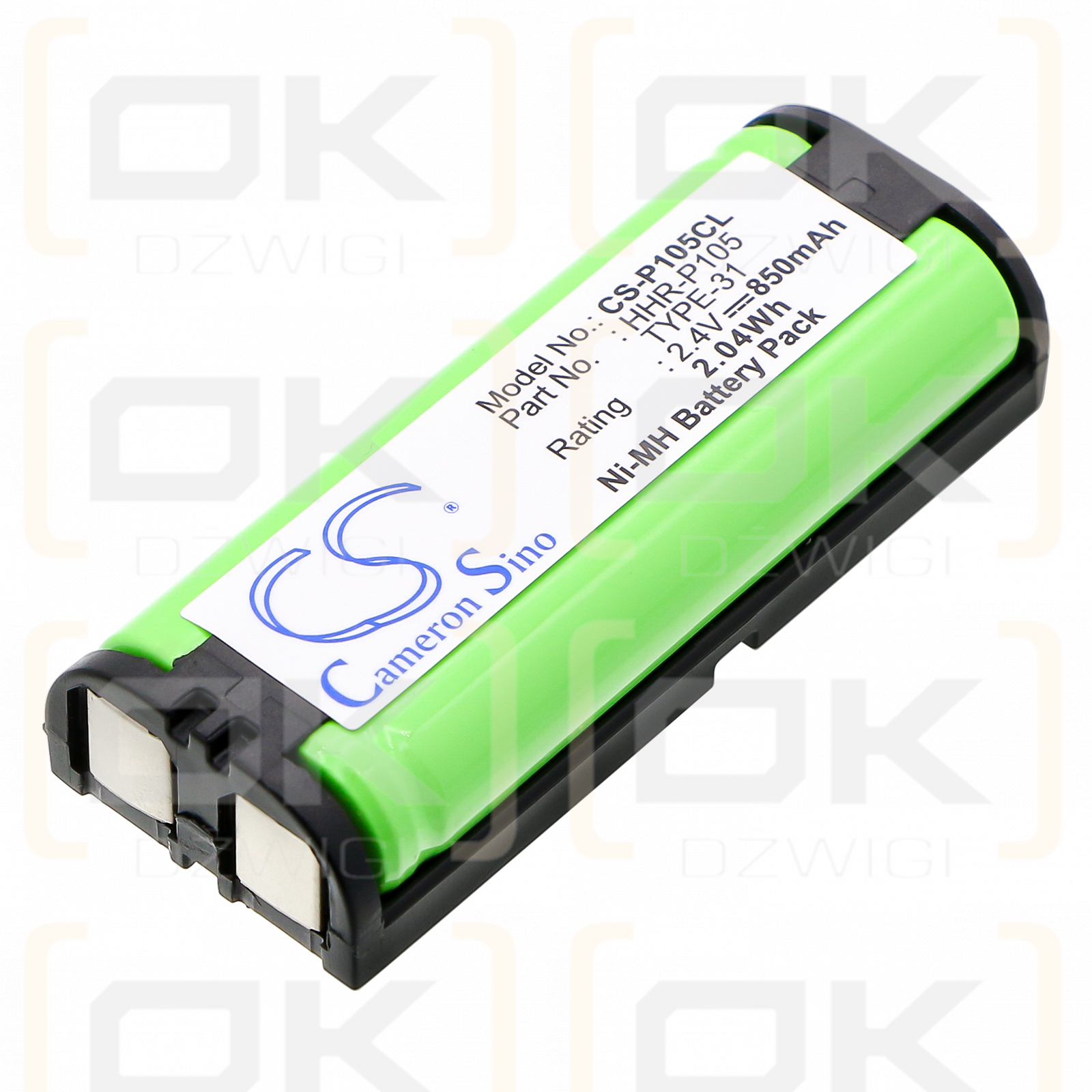 Toshiba DK-T2404-DECT / BT-1009 850mAh Ni-MH 2.4V (Cameron Sino)