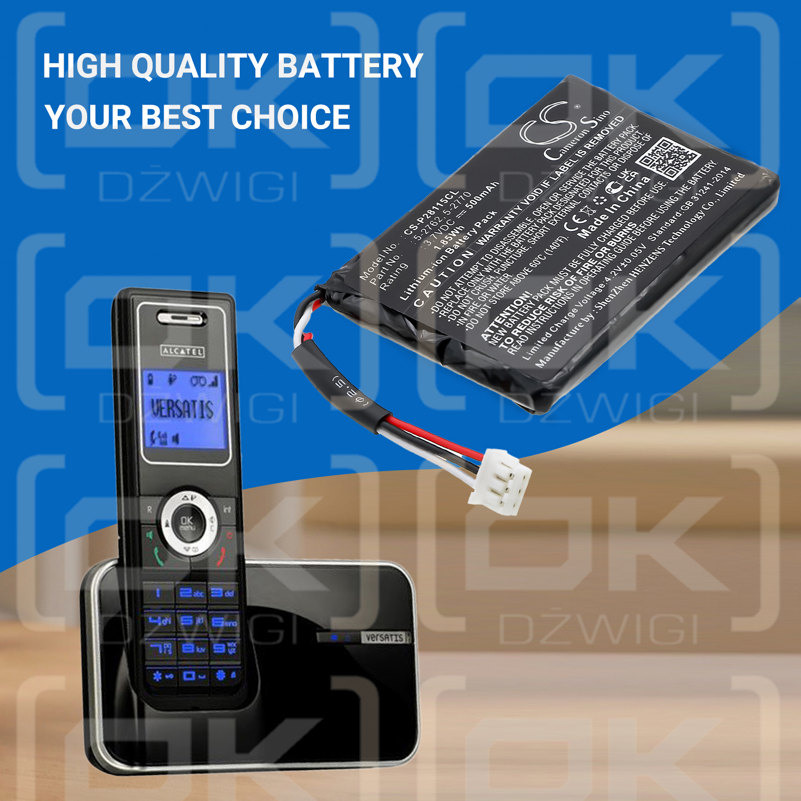 Philips MC-163-500 / 5-2762 500mAh Li-ion 3.7V (Cameron Sino)