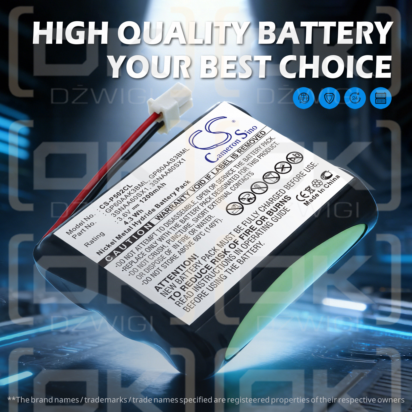 Sony S60526/BT-33 1200 мАч Ni-MH 3,6 В (Cameron Sino)