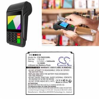 Pax D230 / YW-018 3400mAh Li-Polymer 3.7V (Cameron Sino)