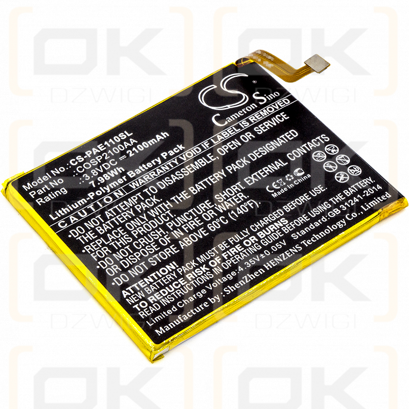 Panasonic Eluga S / COSP2100AA 2100 mAh Li-Polymer 3,8 V (Cameron Sino)