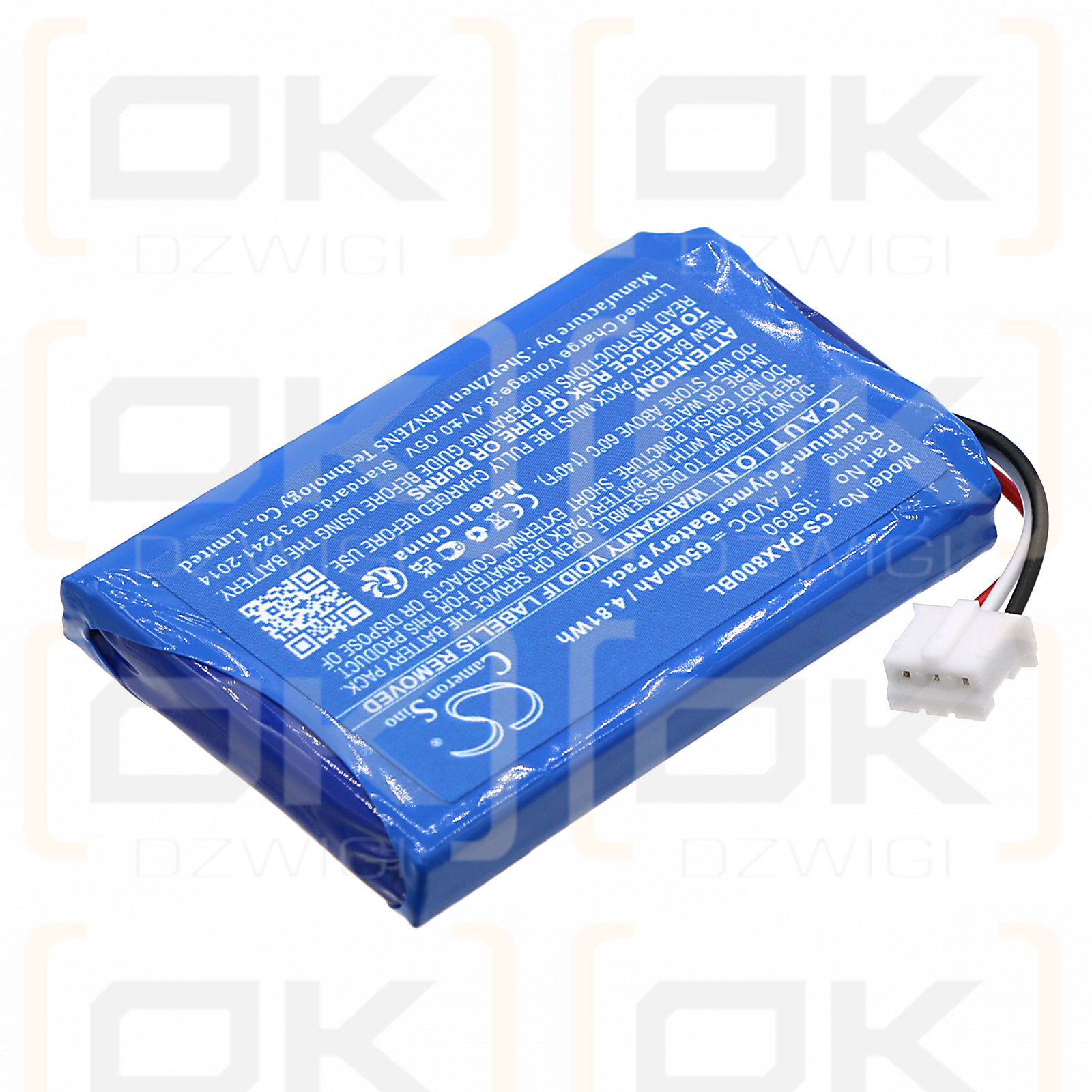 Pax Q80 / IS690 650mAh Li-Polímero 7.4V (Cameron Sino)