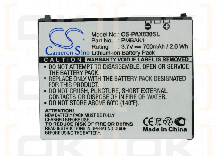 Panasonic 824P / PMBAK1 700 mAh Li-Ion 3,7 V (Cameron Sino)