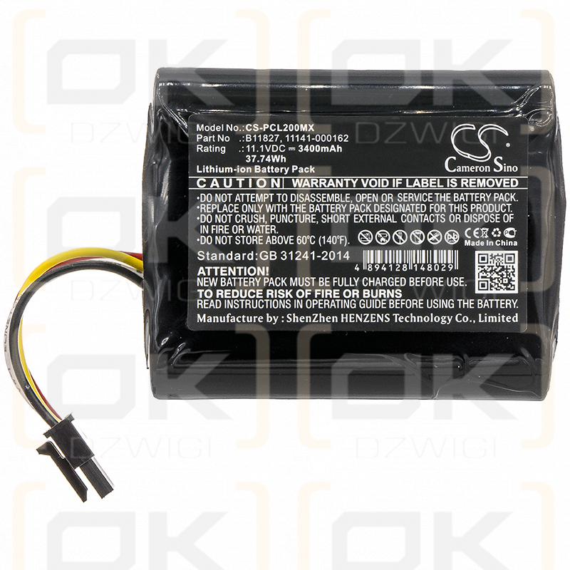 Physio-Control 1150-000018 / 11141-000162 3400mAh Li-ion 11.1V (Cameron Sino)