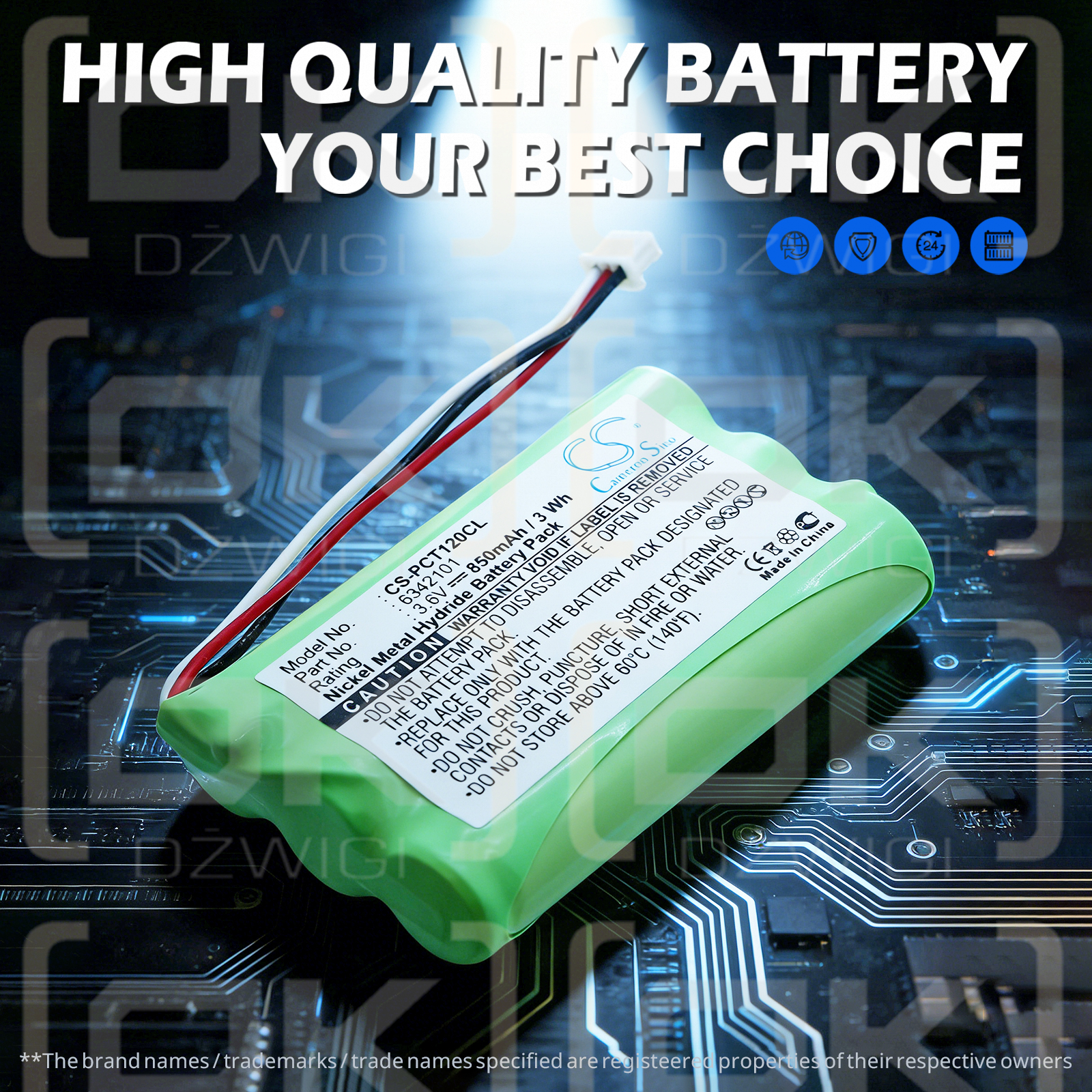 Аккумулятор Plantronics CT12 / 6342101 850 мАч Ni-MH 3,6 В (Cameron Sino)