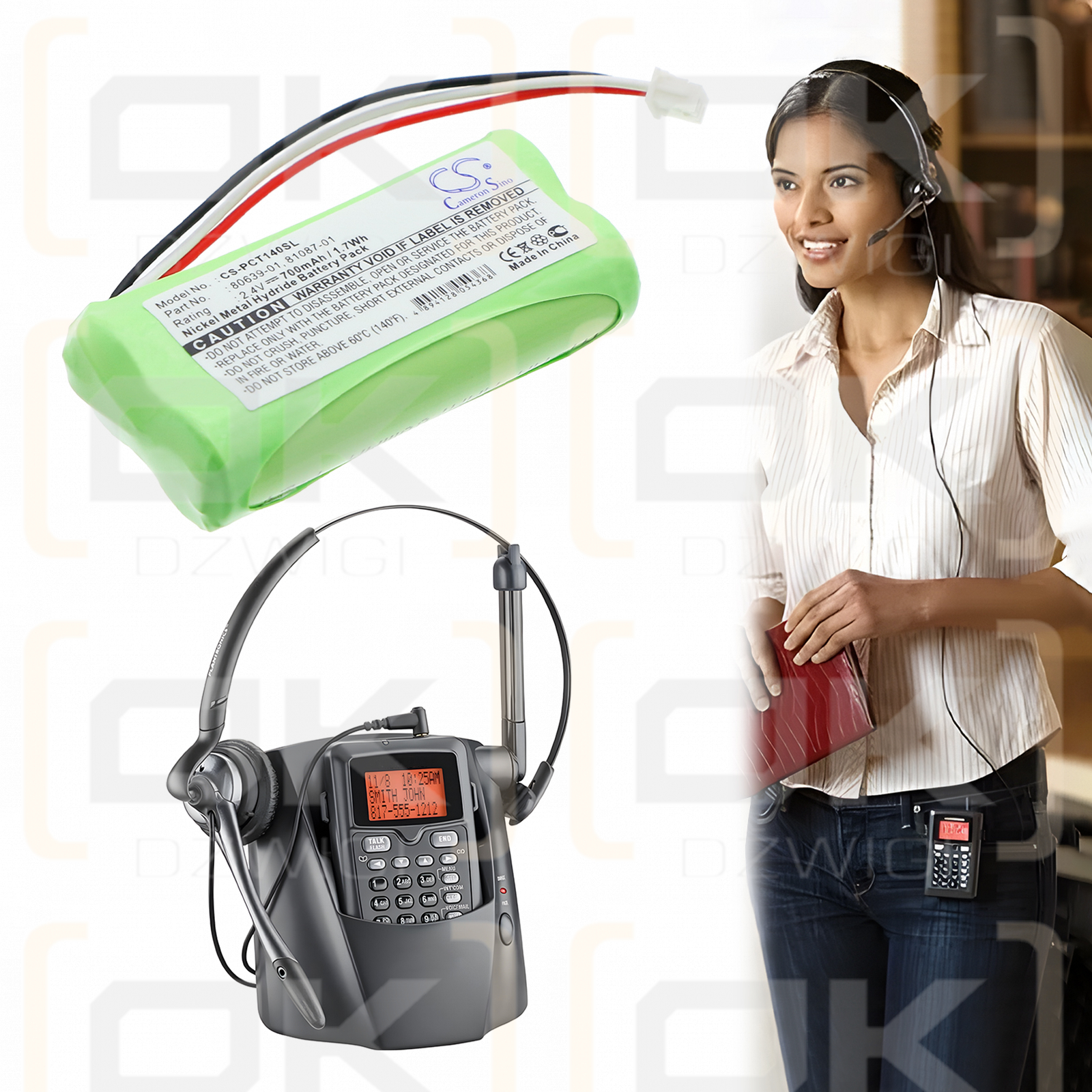 Plantronics CT14/80639-01 700 мАч Ni-MH 2,4 В (Cameron Sino)