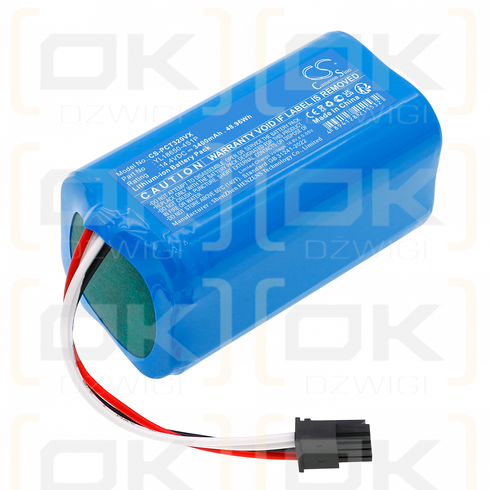 Proscenic GT320 / YL18650-4S1P 3400mAh Li-ion 14.4V (Cameron Sino)