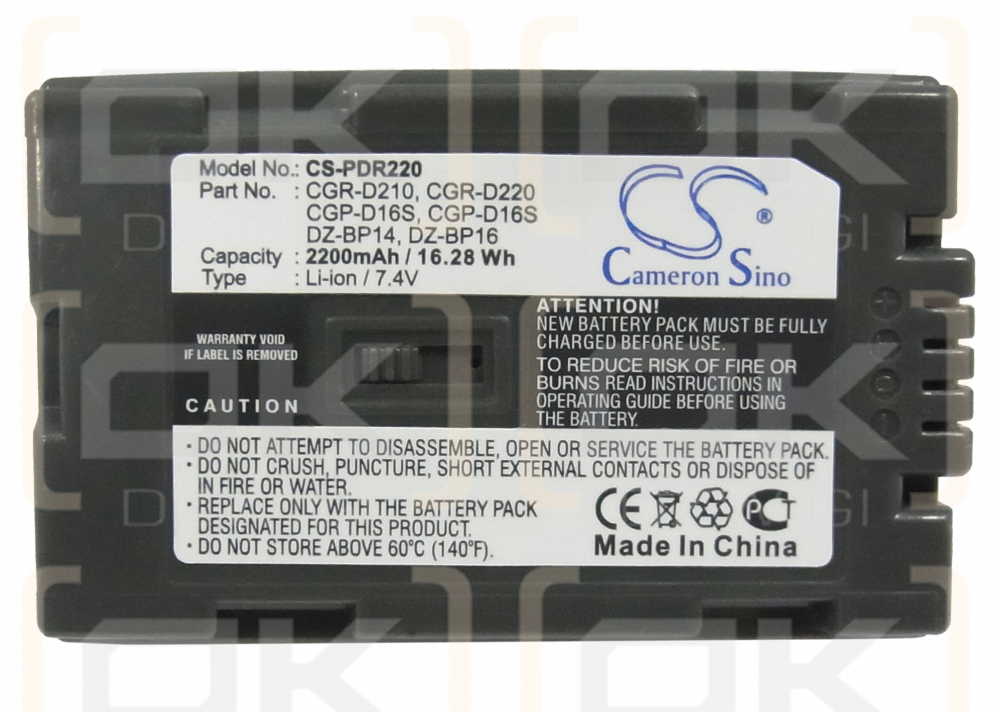 Panasonic PV-DVP8-A / CGR-D210 2200mAh Li-ion 7.4V (Cameron Sino)