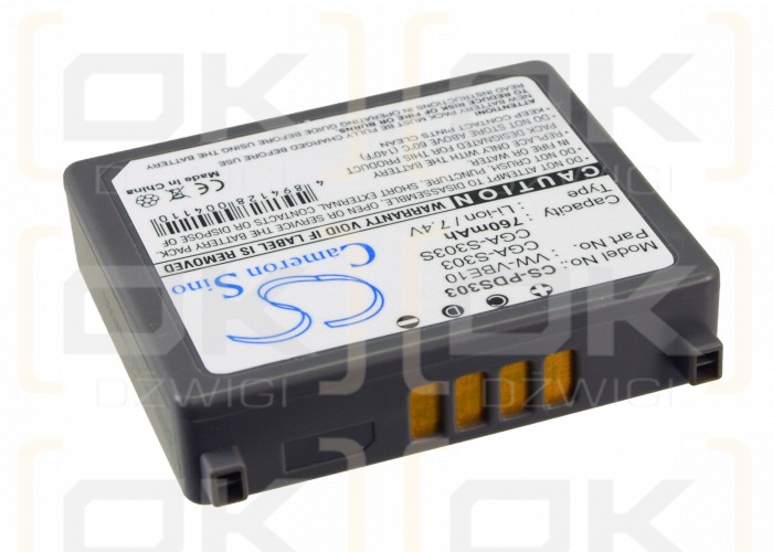 Panasonic SDR-S100EG-S / CGA-S303 760mAh Li-ion 7.4V (Cameron Sino)