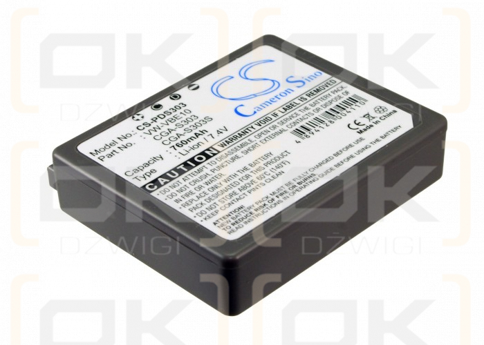 Panasonic SDR-S100EG-S / CGA-S303 760mAh Li-ion 7.4V (Cameron Sino)