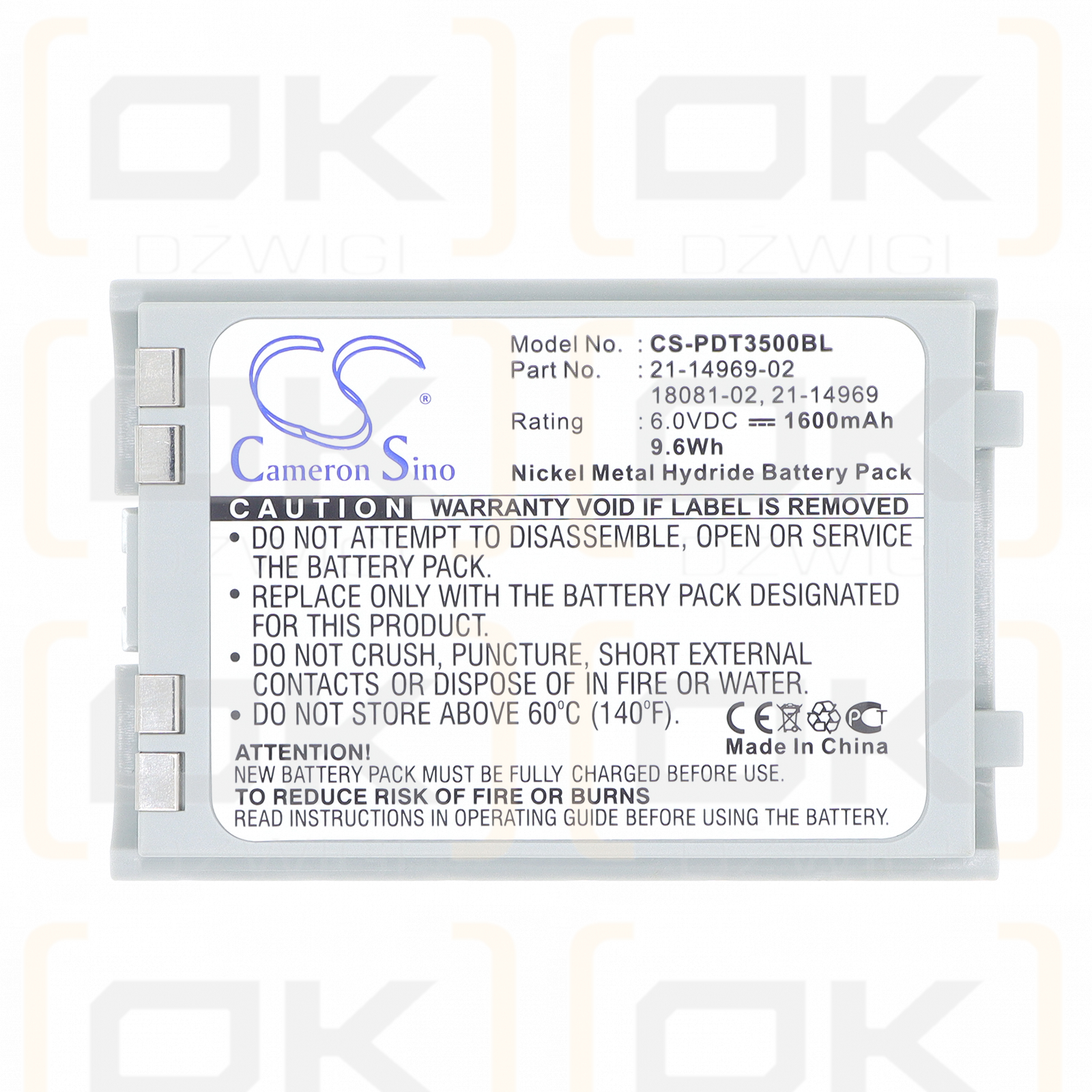 Referencia PDT3540/21-14969-02 1600 mAh Ni-MH 6 V (Cameron Sino)