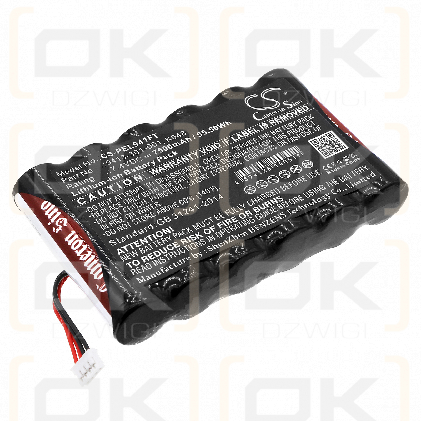 Pelican 9410L LED-Laterne / 9413-301-001 7500 mAh Li-Ion 7,4 V (Cameron Sino)