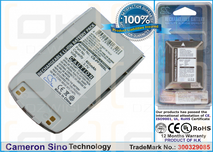 Сменный аккумулятор для Pantech GF200 650 мАч Li-ion 3,7 В (Cameron Sino)