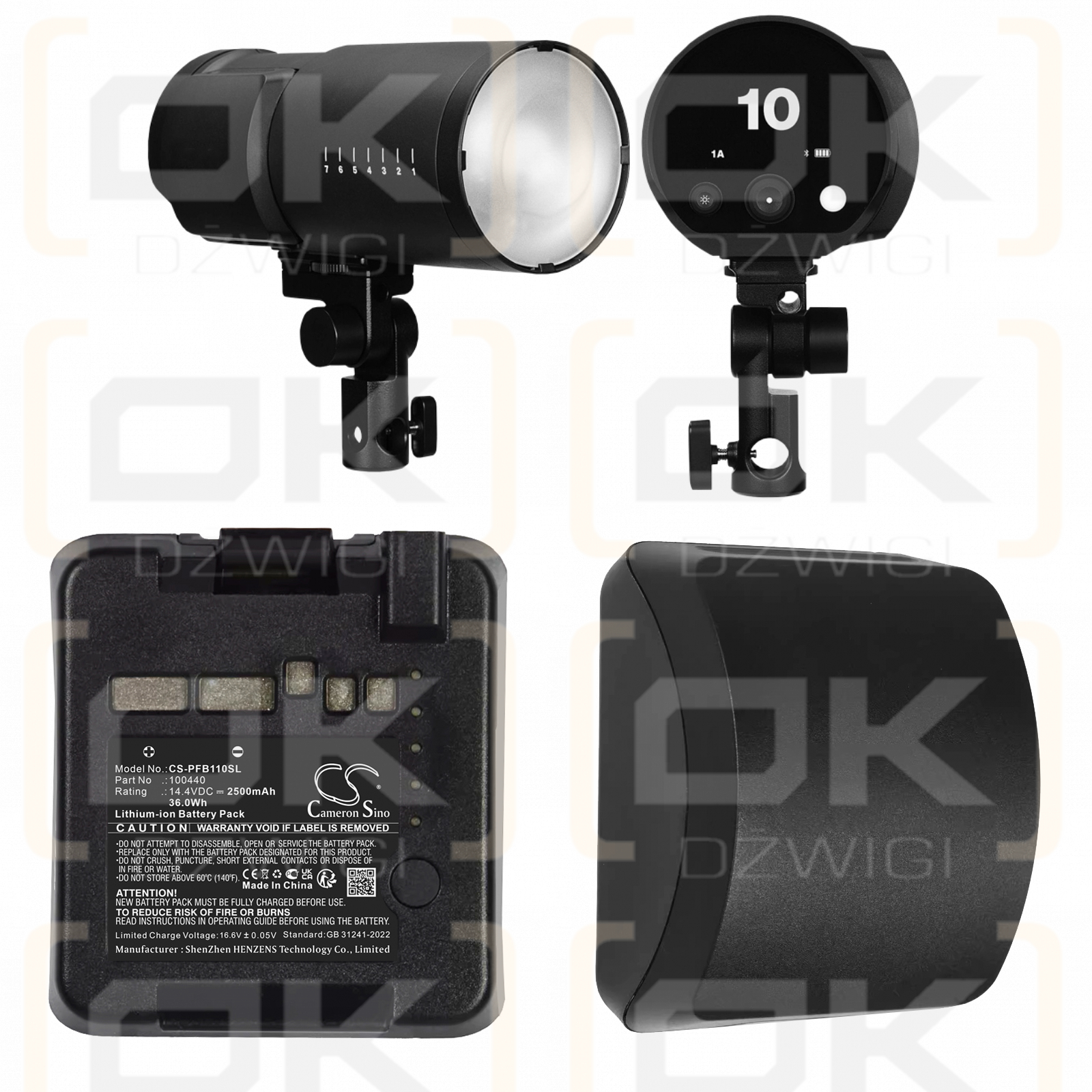 Profoto Monolight B10X Plus / 100440 2500 mAh, ion de litio, 14,4 V (Cameron Sino)