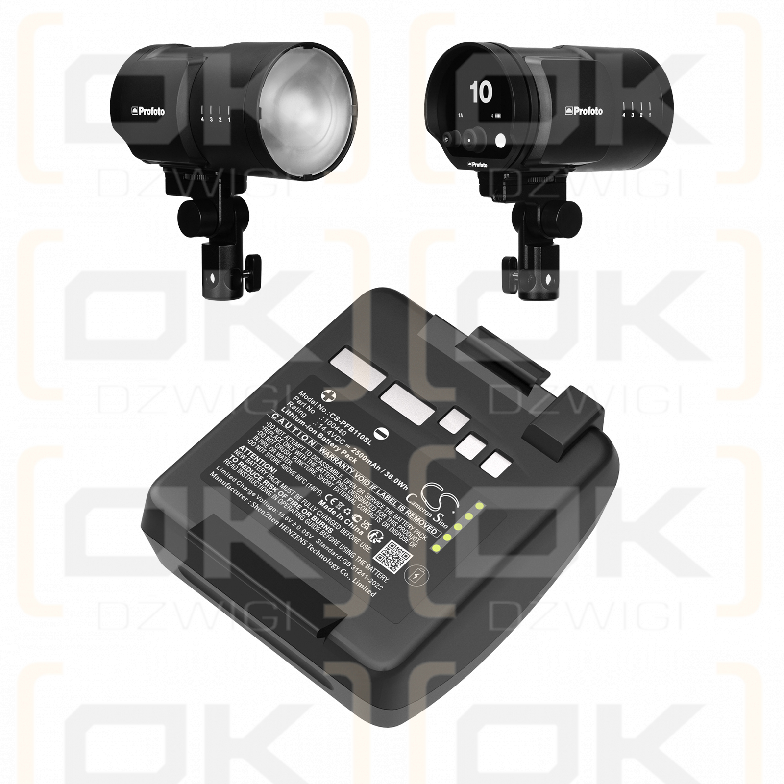 Profoto Monolight B10X Plus / 100440 2500 mAh, ion de litio, 14,4 V (Cameron Sino)