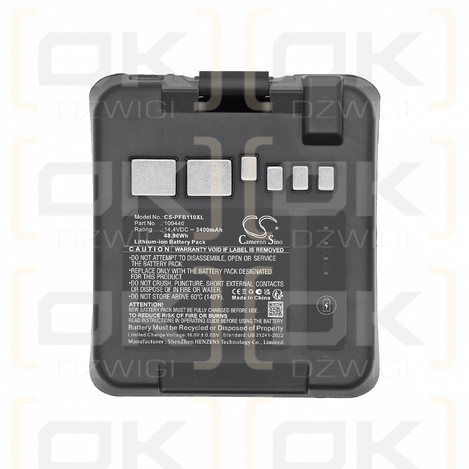 Batería de repuesto para Profoto Monolight B10X Plus / 100440 3400 mAh Li-ion 14.4 V (Cameron Sino)