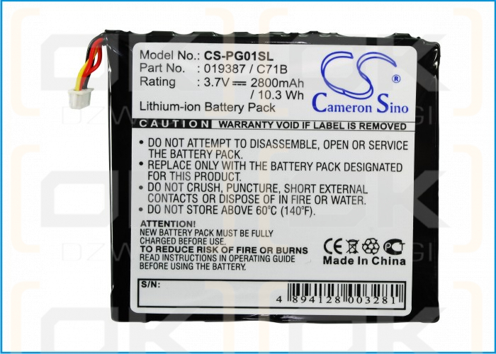 Pogo C71B/019387 / 019387/C71B 2800 mAh Li-ion 3,7 V (Cameron Sino)